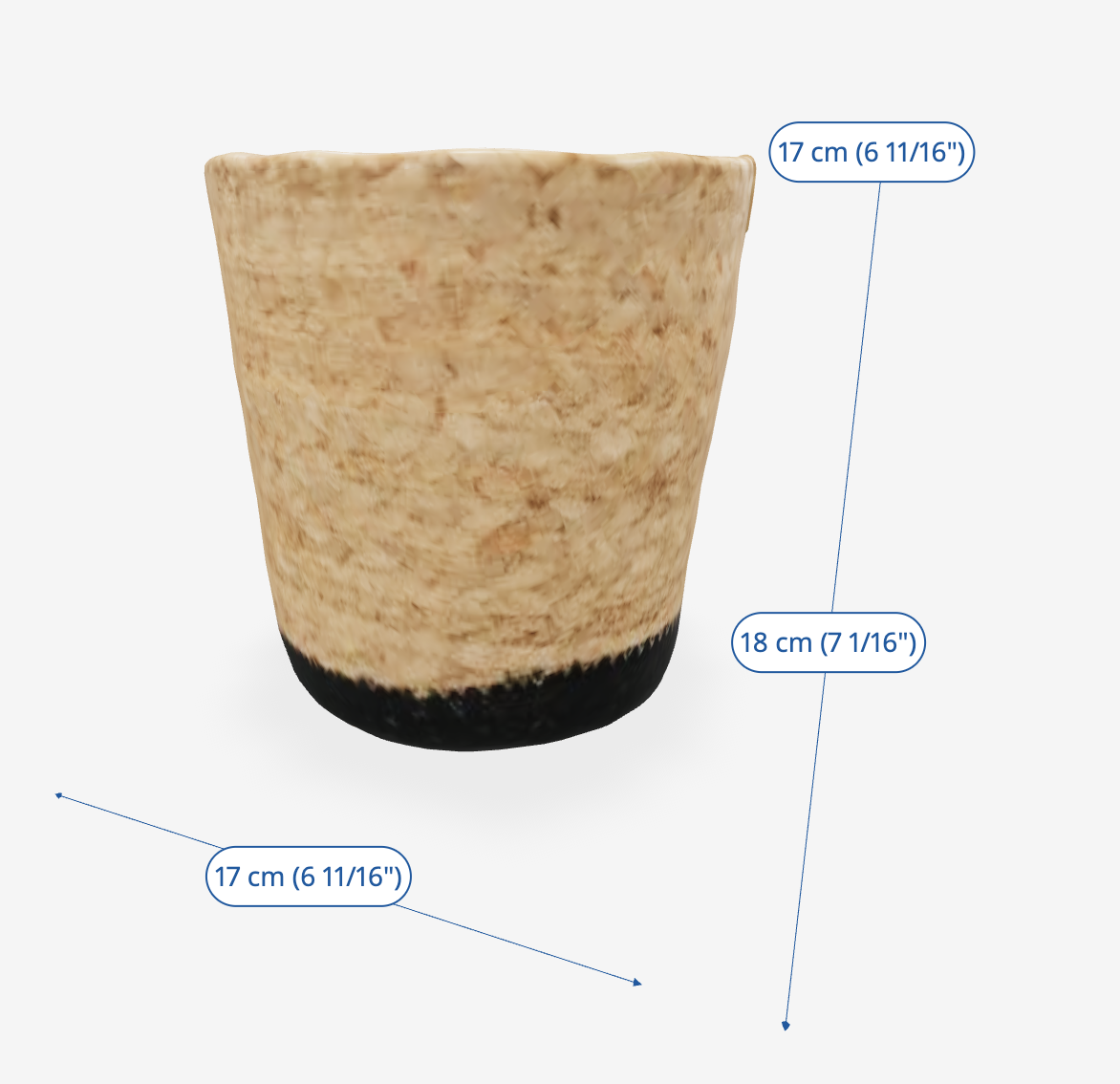 Plant pot, indoor/beige/black, 15 cm - Image 5